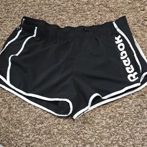 Reebok Women's Black and White Athletic Shorts